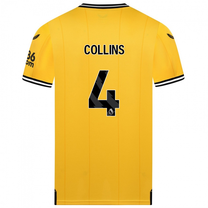 Hombre Camiseta Nathan Collins #4 Amarillo 1ª Equipación 2023/24 La Camisa Perú