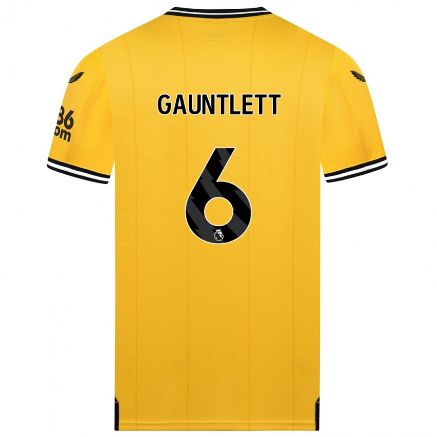 Hombre Camiseta Maz Gauntlett #6 Amarillo 1ª Equipación 2023/24 La Camisa Perú