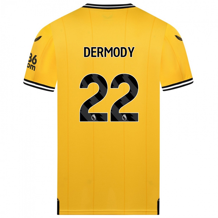 Hombre Camiseta Helen Dermody #22 Amarillo 1ª Equipación 2023/24 La Camisa Perú