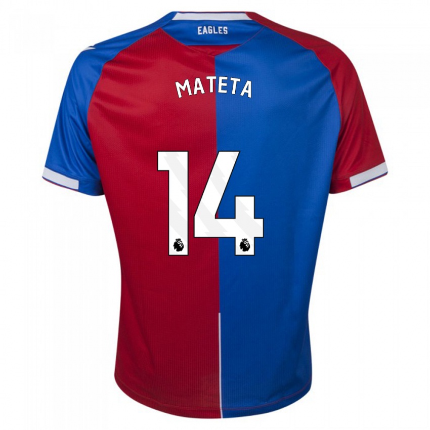 Hombre Camiseta Jean-Philippe Mateta #14 Rojo Azul 1ª Equipación 2023/24 La Camisa Perú