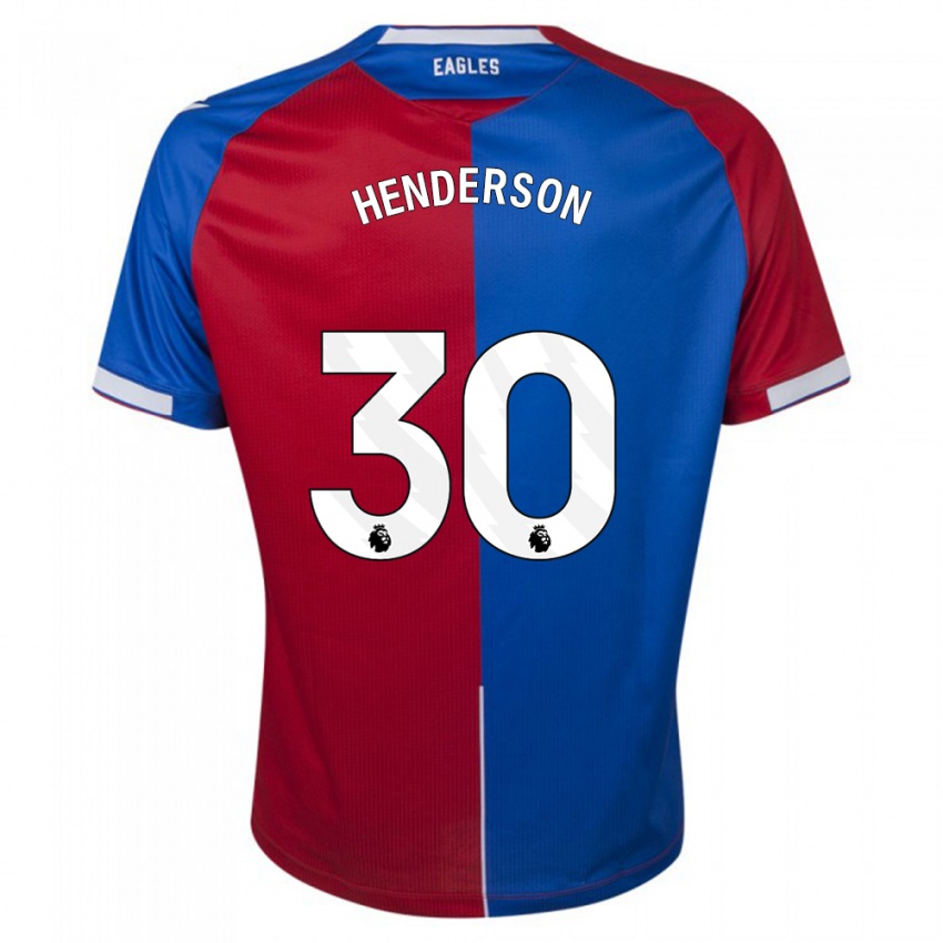 Hombre Camiseta Dean Henderson #30 Rojo Azul 1ª Equipación 2023/24 La Camisa Perú