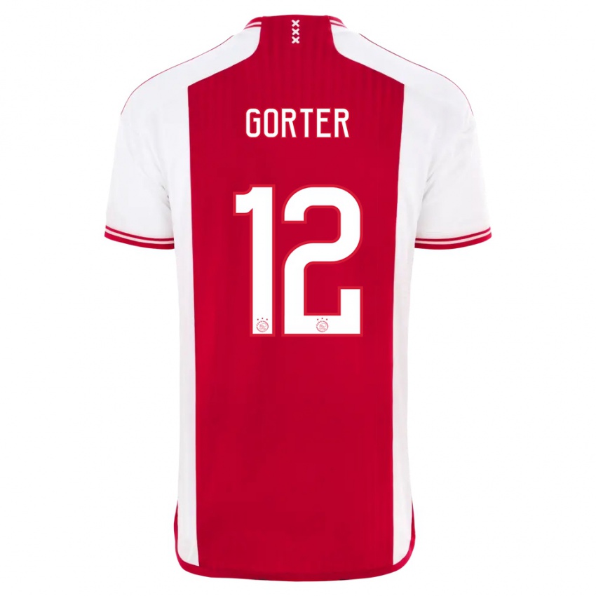 Hombre Camiseta Jay Gorter #12 Rojo Blanco 1ª Equipación 2023/24 La Camisa Perú