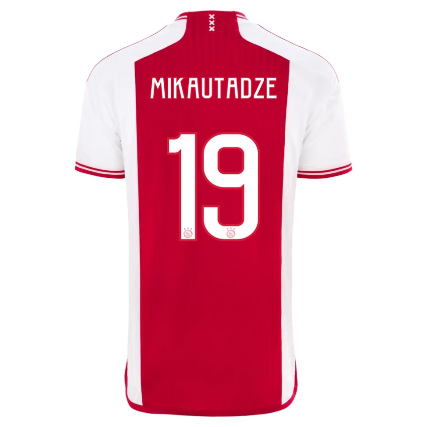 Hombre Camiseta Georges Mikautadze #19 Rojo Blanco 1ª Equipación 2023/24 La Camisa Perú