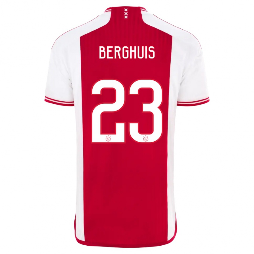 Hombre Camiseta Steven Berghuis #23 Rojo Blanco 1ª Equipación 2023/24 La Camisa Perú