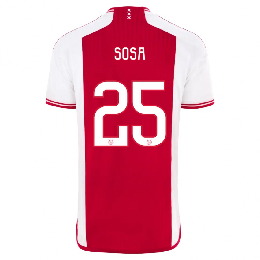 Hombre Camiseta Borna Sosa #25 Rojo Blanco 1ª Equipación 2023/24 La Camisa Perú