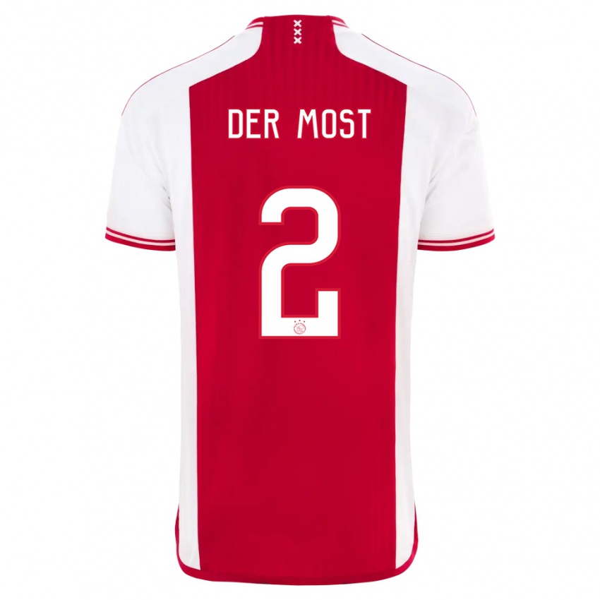 Hombre Camiseta Liza Van Der Most #2 Rojo Blanco 1ª Equipación 2023/24 La Camisa Perú