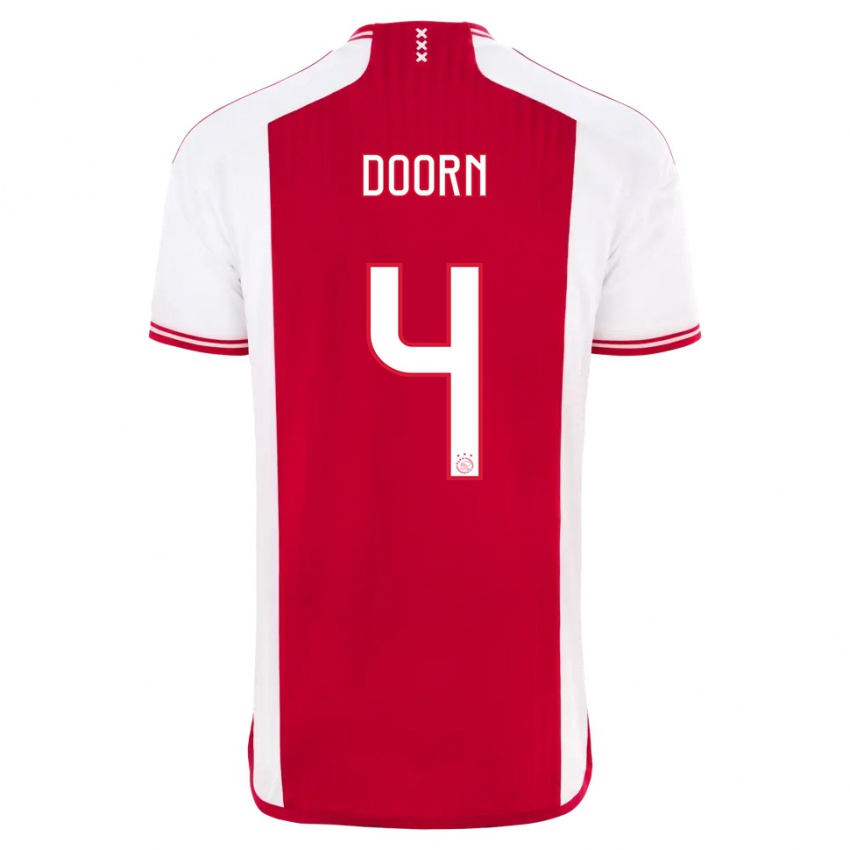 Hombre Camiseta Lisa Doorn #4 Rojo Blanco 1ª Equipación 2023/24 La Camisa Perú