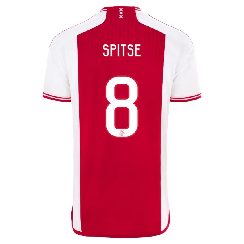 Hombre Camiseta Sherida Spitse #8 Rojo Blanco 1ª Equipación 2023/24 La Camisa Perú