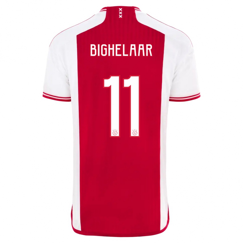 Hombre Camiseta Marjolijn Van Den Bighelaar #11 Rojo Blanco 1ª Equipación 2023/24 La Camisa Perú