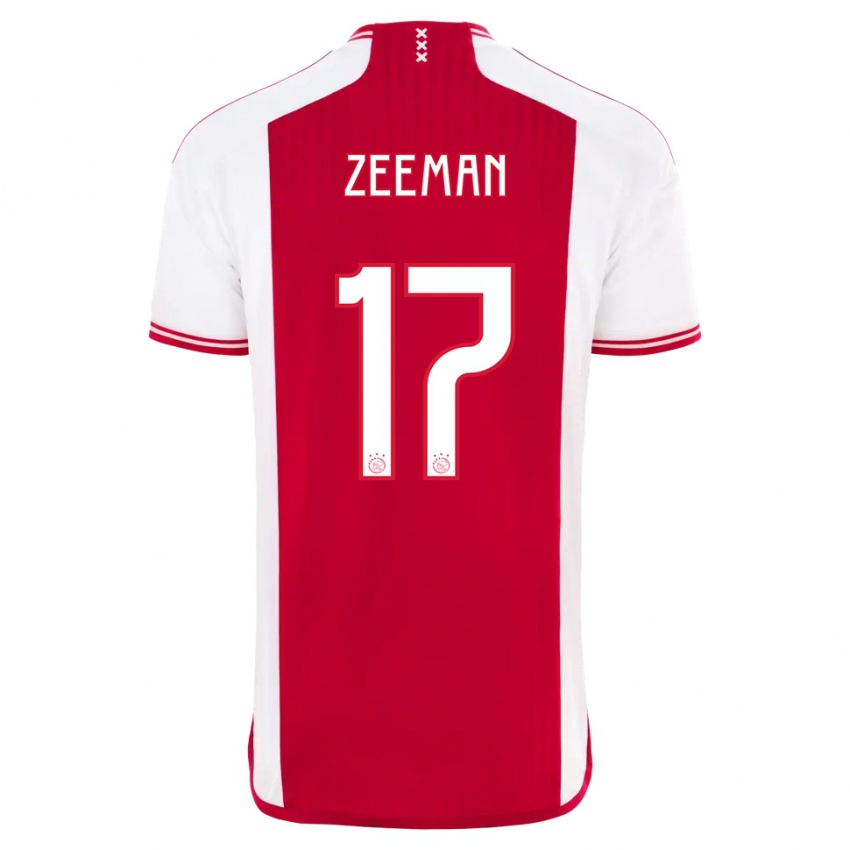 Hombre Camiseta Kelly Zeeman #17 Rojo Blanco 1ª Equipación 2023/24 La Camisa Perú