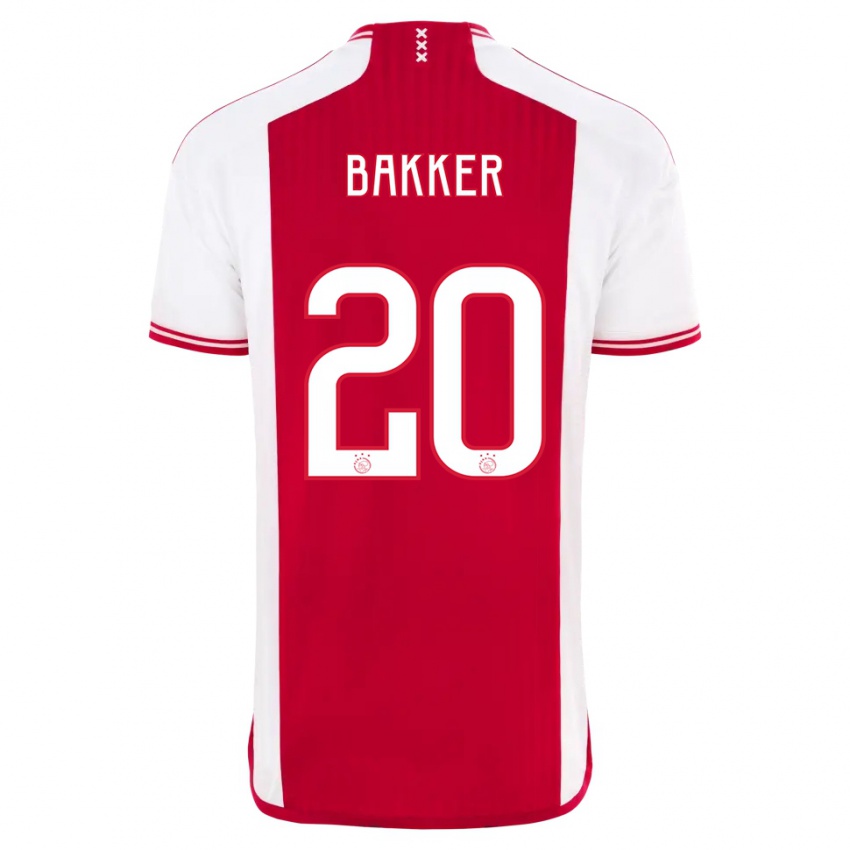 Hombre Camiseta Eshly Bakker #20 Rojo Blanco 1ª Equipación 2023/24 La Camisa Perú