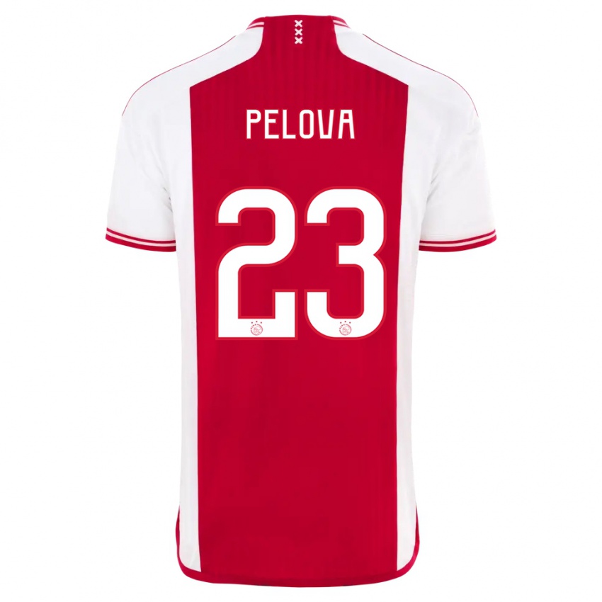 Hombre Camiseta Victoria Pelova #23 Rojo Blanco 1ª Equipación 2023/24 La Camisa Perú