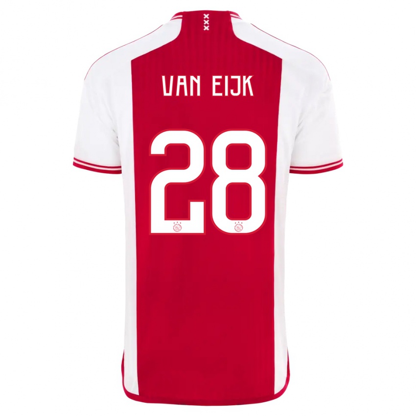 Hombre Camiseta Regina Van Eijk #28 Rojo Blanco 1ª Equipación 2023/24 La Camisa Perú