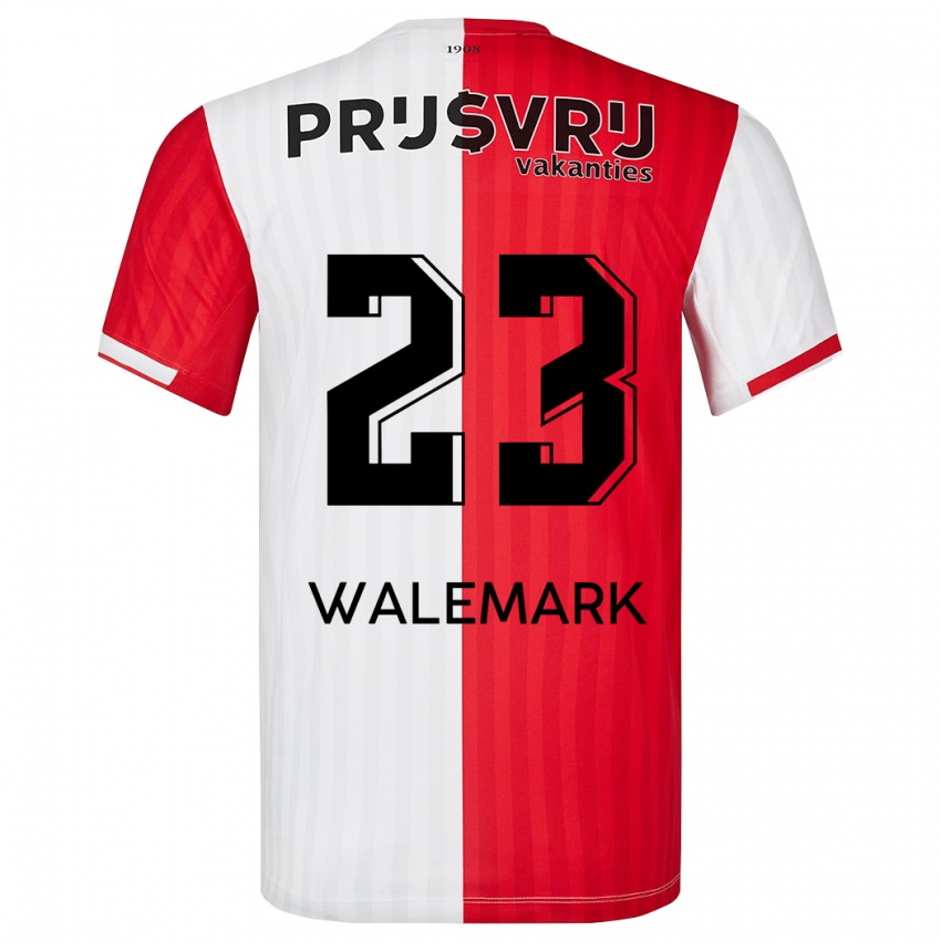 Hombre Camiseta Patrik Walemark #23 Rojo Blanco 1ª Equipación 2023/24 La Camisa Perú