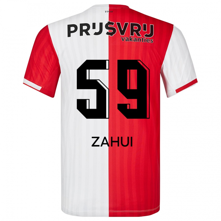 Hombre Camiseta Nesta Zahui #59 Rojo Blanco 1ª Equipación 2023/24 La Camisa Perú