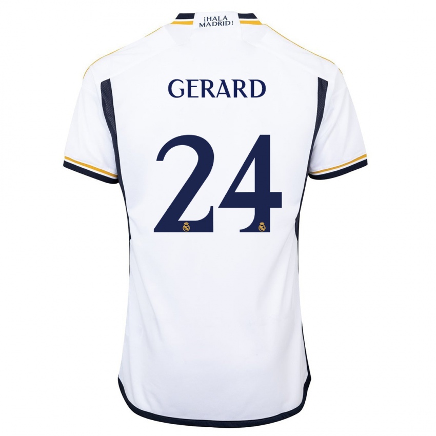 Hombre Camiseta Meline Gerard #24 Blanco 1ª Equipación 2023/24 La Camisa Perú