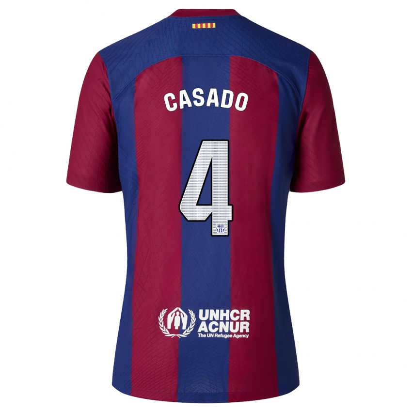 Hombre Camiseta Marc Casado #4 Rojo Azul 1ª Equipación 2023/24 La Camisa Perú