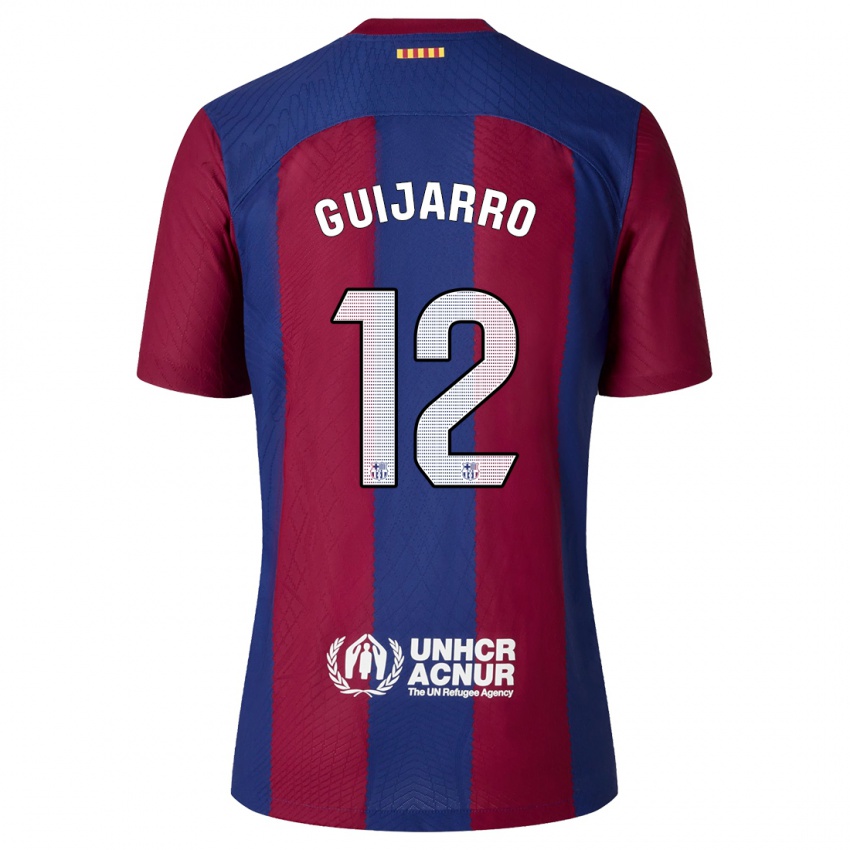 Hombre Camiseta Patricia Guijarro #12 Rojo Azul 1ª Equipación 2023/24 La Camisa Perú