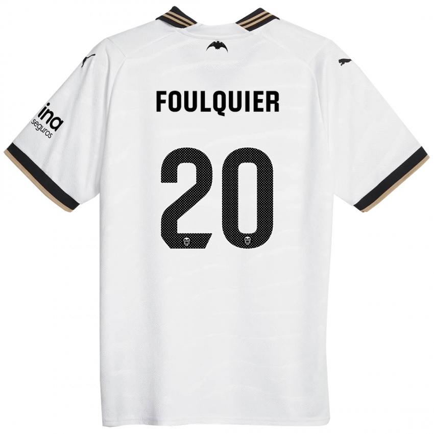 Hombre Camiseta Dimitri Foulquier #20 Blanco 1ª Equipación 2023/24 La Camisa Perú