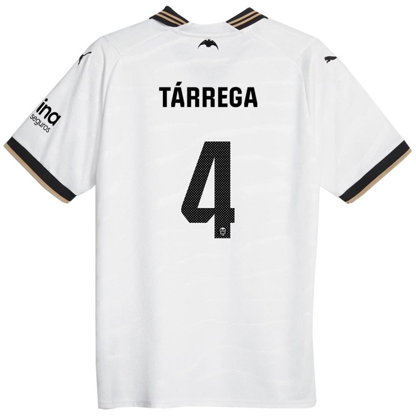 Hombre Camiseta César Tárrega #4 Blanco 1ª Equipación 2023/24 La Camisa Perú