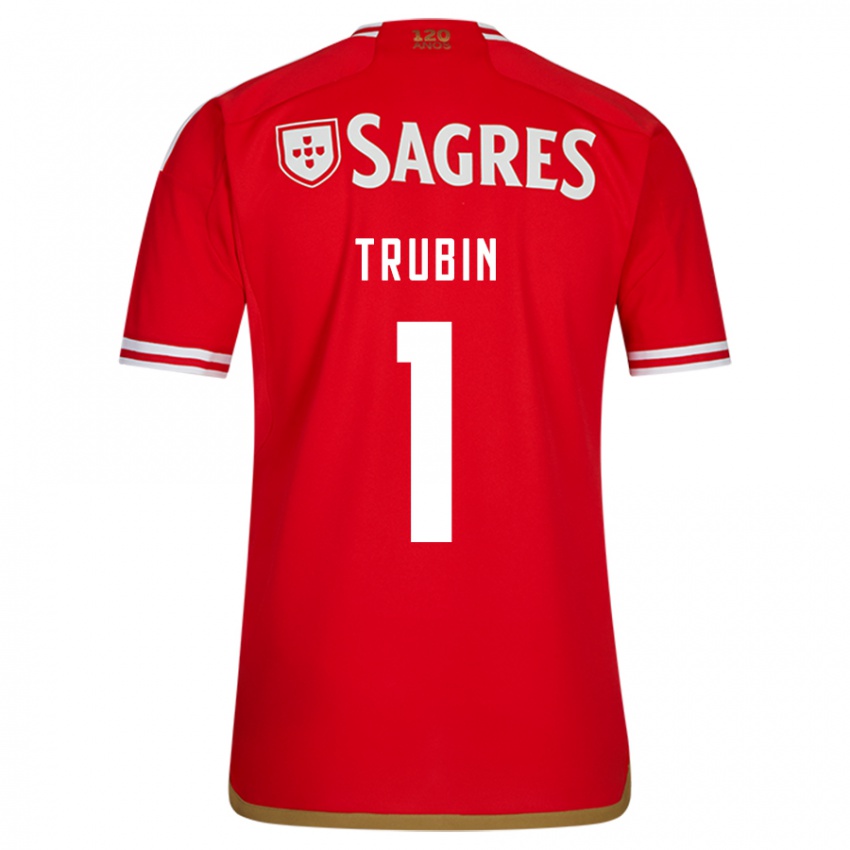 Hombre Camiseta Anatoliy Trubin #1 Rojo 1ª Equipación 2023/24 La Camisa Perú