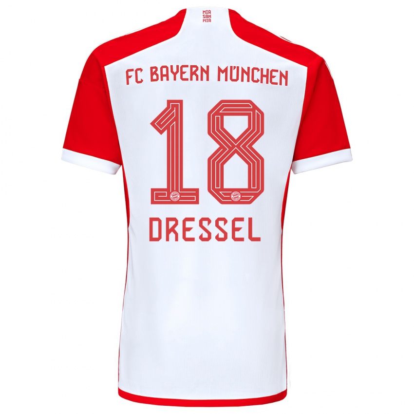 Hombre Camiseta Timon Dressel #18 Rojo Blanco 1ª Equipación 2023/24 La Camisa Perú