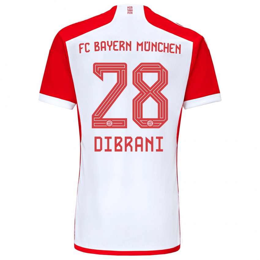 Hombre Camiseta Benjamin Dibrani #28 Rojo Blanco 1ª Equipación 2023/24 La Camisa Perú