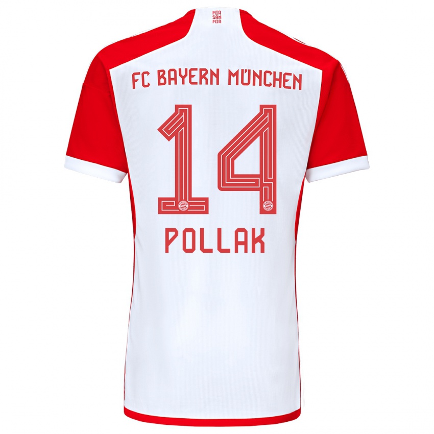 Hombre Camiseta Florian Pollak #14 Rojo Blanco 1ª Equipación 2023/24 La Camisa Perú