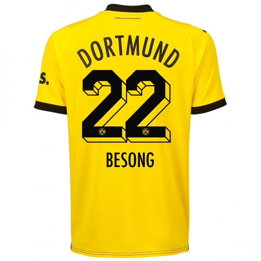 Hombre Camiseta Paul-Philipp Besong #22 Amarillo 1ª Equipación 2023/24 La Camisa Perú