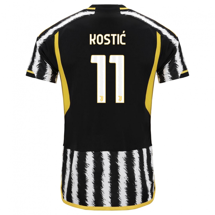 Hombre Camiseta Filip Kostic #11 Blanco Negro 1ª Equipación 2023/24 La Camisa Perú