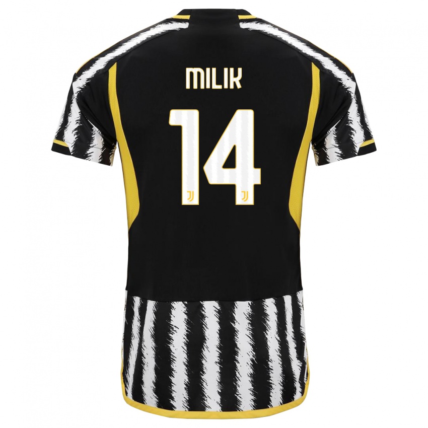 Hombre Camiseta Arkadiusz Milik #14 Blanco Negro 1ª Equipación 2023/24 La Camisa Perú