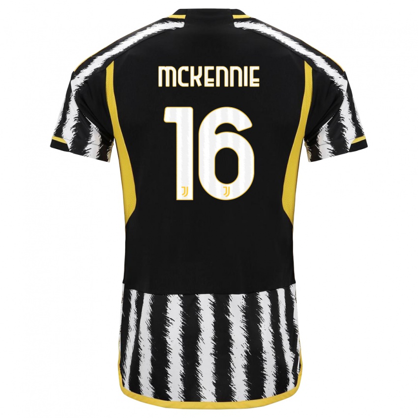 Hombre Camiseta Weston Mckennie #16 Blanco Negro 1ª Equipación 2023/24 La Camisa Perú