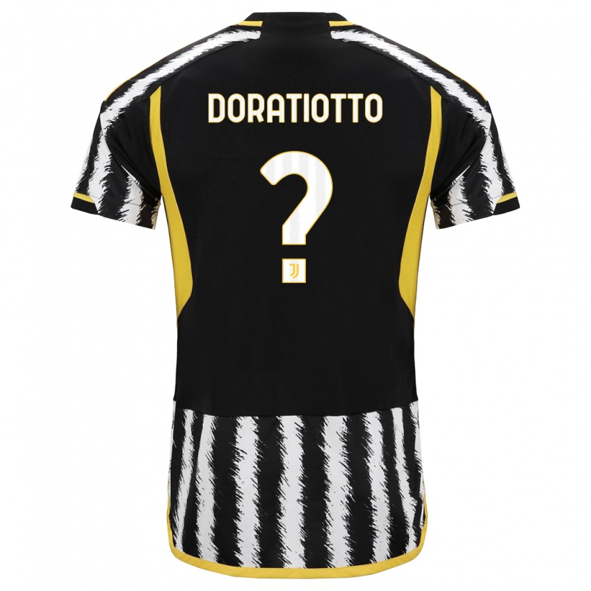 Hombre Camiseta Giulio Doratiotto #0 Blanco Negro 1ª Equipación 2023/24 La Camisa Perú