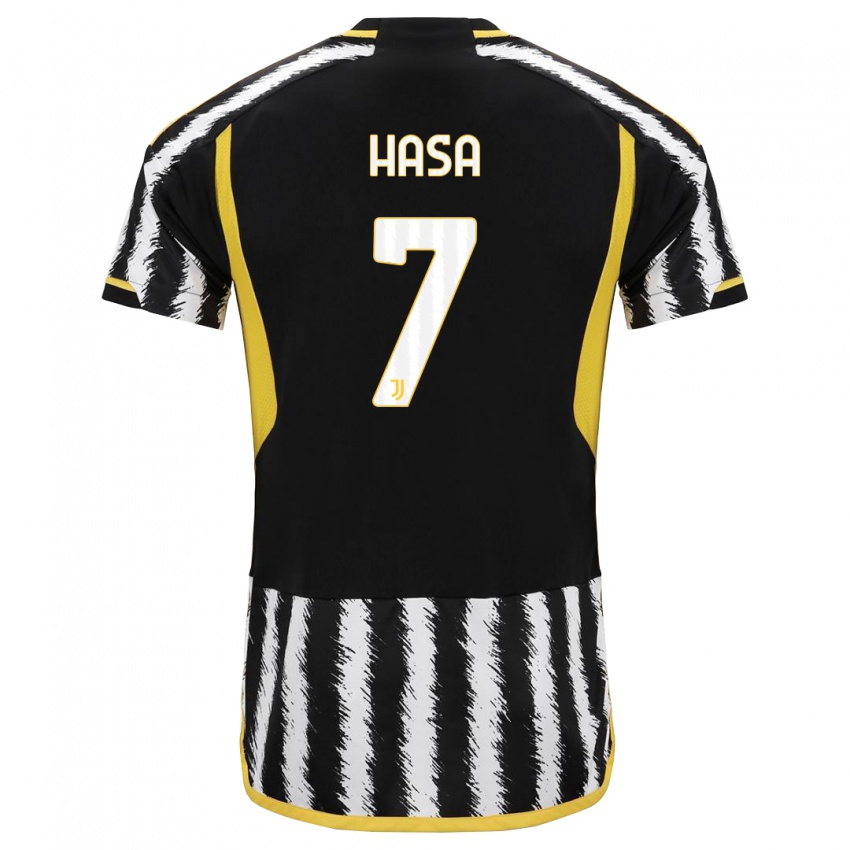 Hombre Camiseta Luis Hasa #7 Blanco Negro 1ª Equipación 2023/24 La Camisa Perú