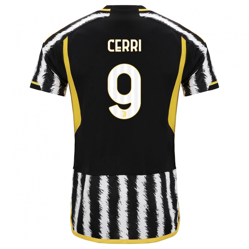 Hombre Camiseta Leonardo Cerri #9 Blanco Negro 1ª Equipación 2023/24 La Camisa Perú