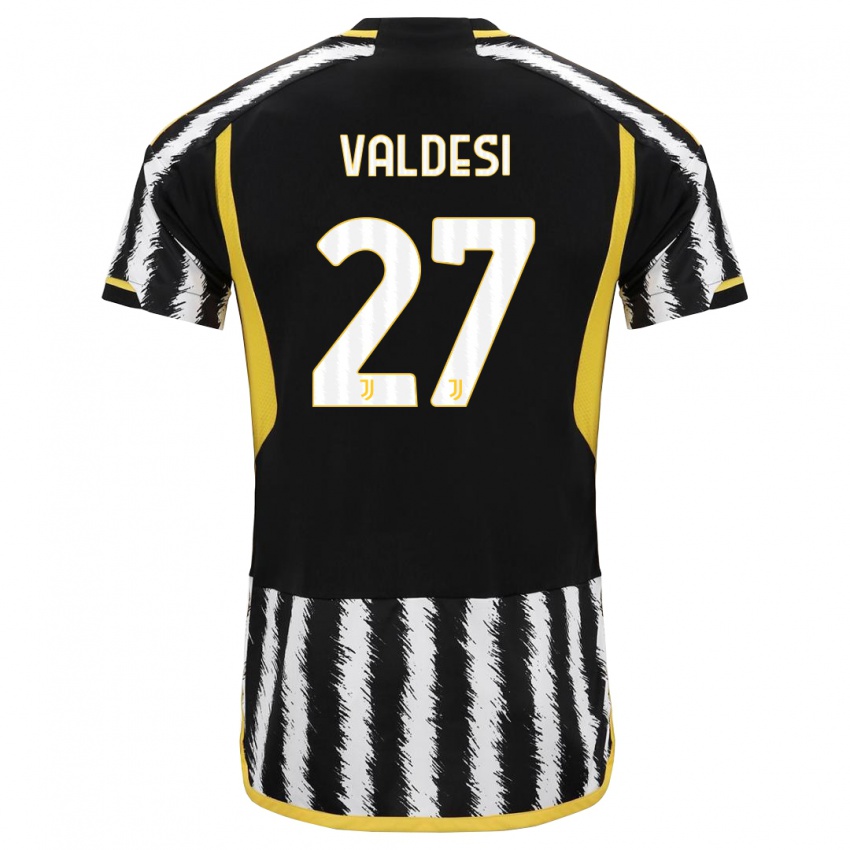 Hombre Camiseta Andrea Valdesi #27 Blanco Negro 1ª Equipación 2023/24 La Camisa Perú