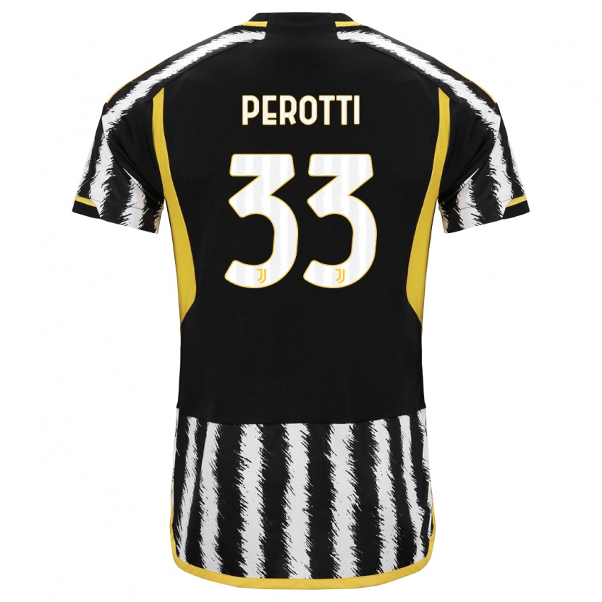 Hombre Camiseta Clemente Perotti #33 Blanco Negro 1ª Equipación 2023/24 La Camisa Perú