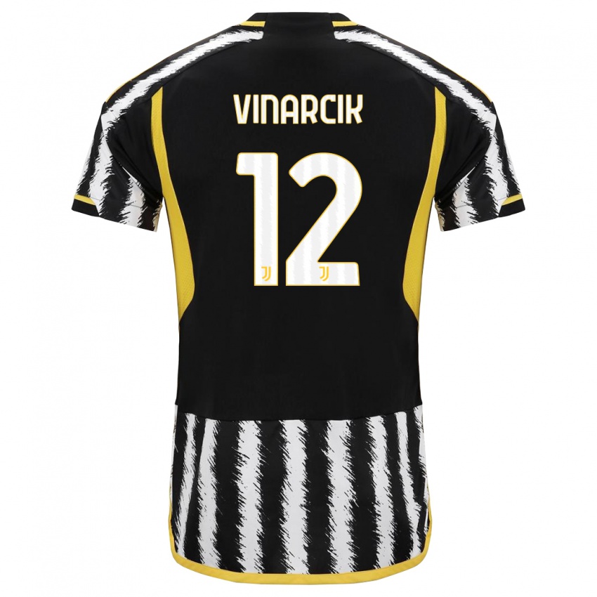 Hombre Camiseta Jakub Vinarcik #12 Blanco Negro 1ª Equipación 2023/24 La Camisa Perú