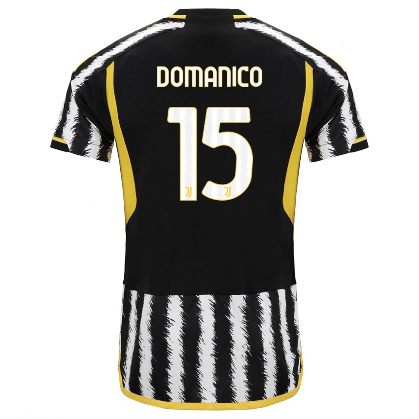 Hombre Camiseta Saverio Domanico #15 Blanco Negro 1ª Equipación 2023/24 La Camisa Perú