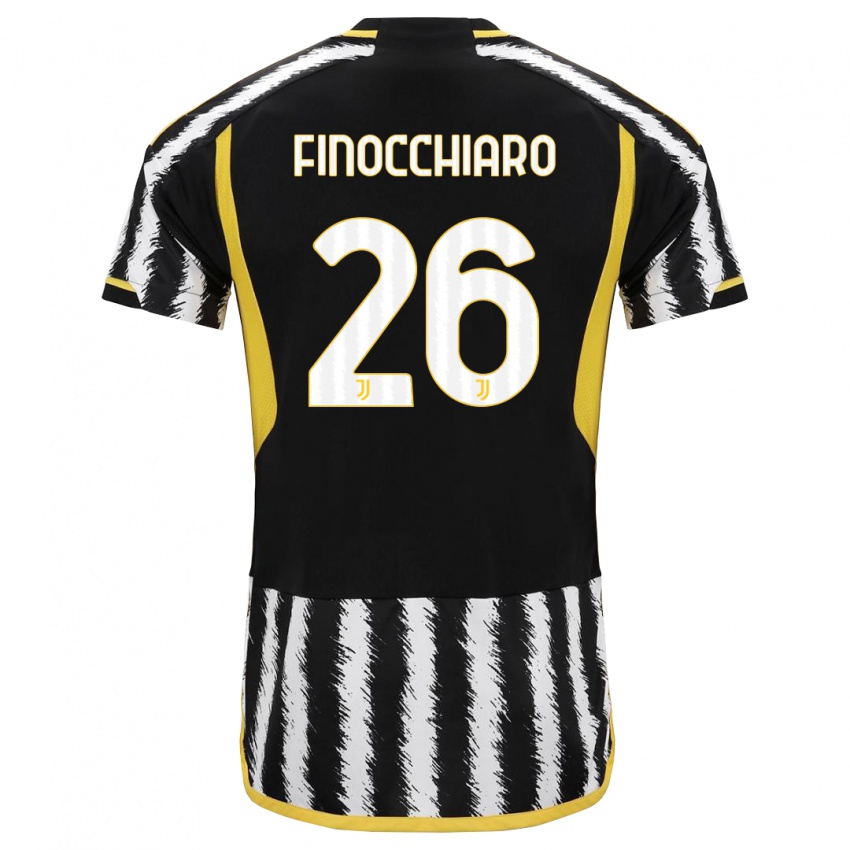 Hombre Camiseta Gabriele Finocchiaro #26 Blanco Negro 1ª Equipación 2023/24 La Camisa Perú