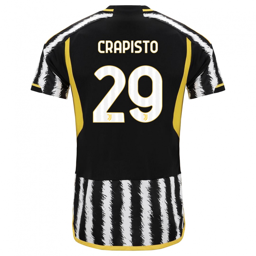 Hombre Camiseta Francesco Crapisto #29 Blanco Negro 1ª Equipación 2023/24 La Camisa Perú