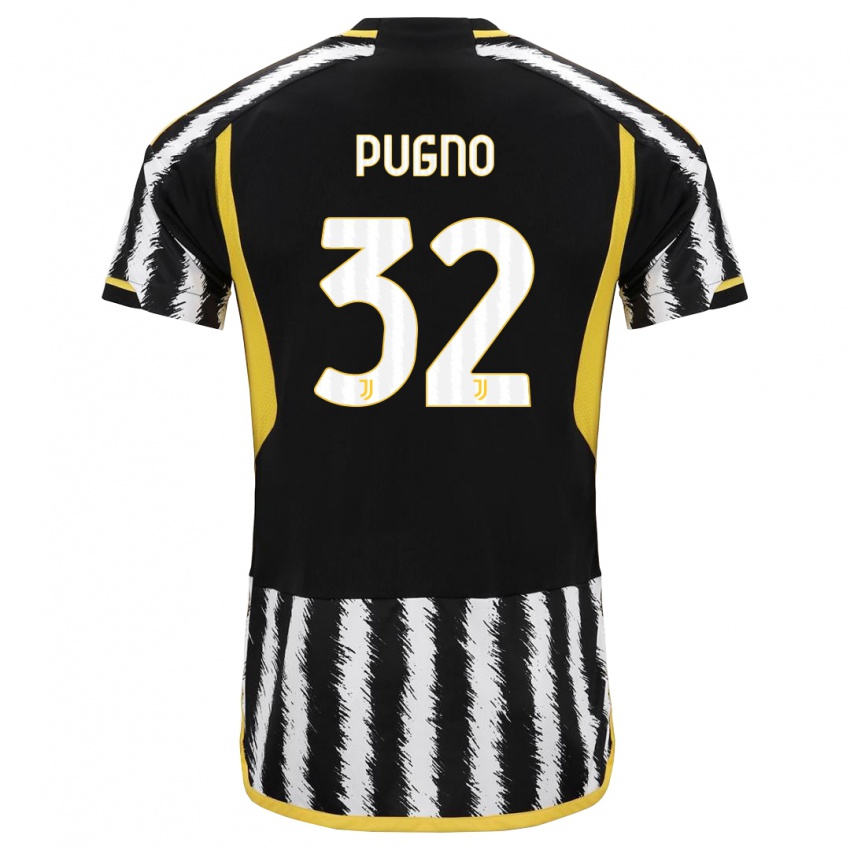 Hombre Camiseta Diego Pugno #32 Blanco Negro 1ª Equipación 2023/24 La Camisa Perú