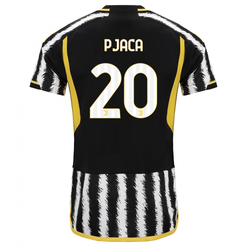 Hombre Camiseta Marko Pjaca #20 Blanco Negro 1ª Equipación 2023/24 La Camisa Perú