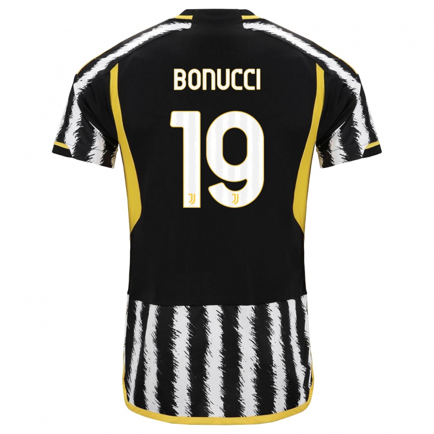 Hombre Camiseta Leonardo Bonucci #19 Blanco Negro 1ª Equipación 2023/24 La Camisa Perú