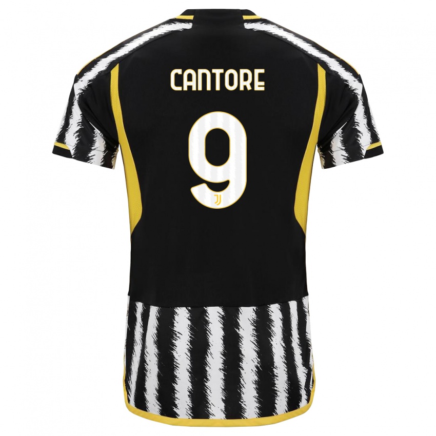 Hombre Camiseta Sofia Cantore #9 Blanco Negro 1ª Equipación 2023/24 La Camisa Perú