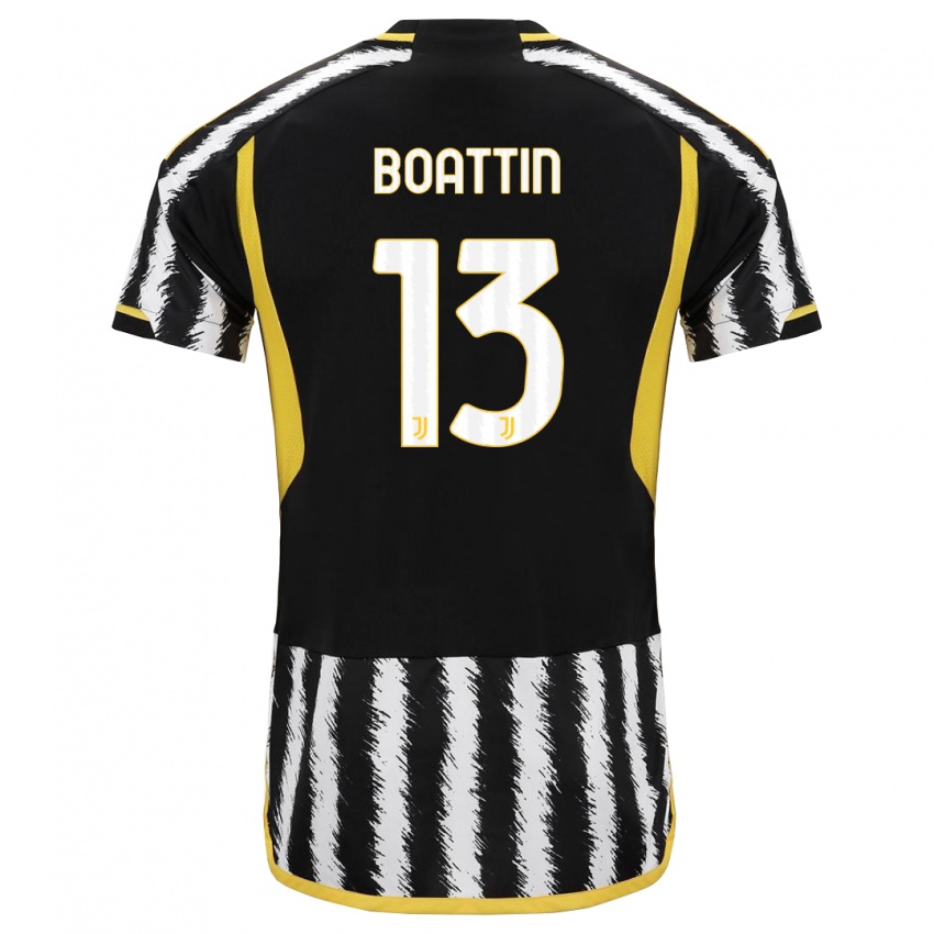 Hombre Camiseta Lisa Boattin #13 Blanco Negro 1ª Equipación 2023/24 La Camisa Perú