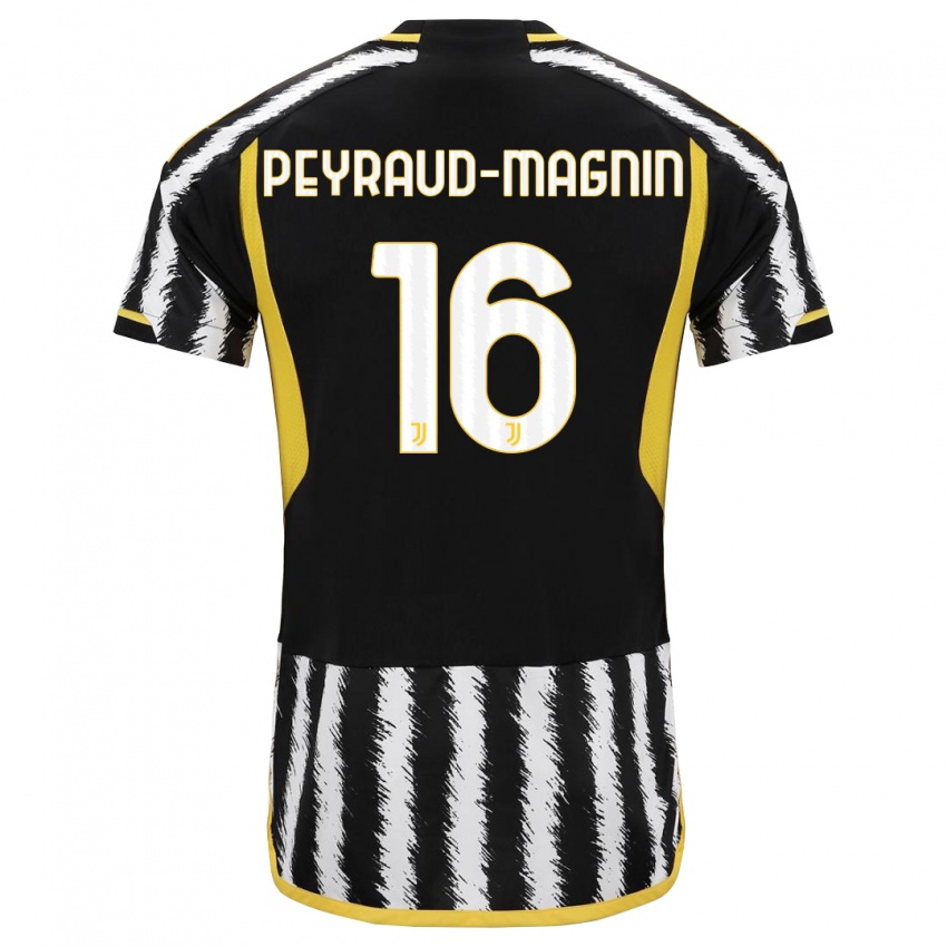 Hombre Camiseta Pauline Peyraud-Magnin #16 Blanco Negro 1ª Equipación 2023/24 La Camisa Perú