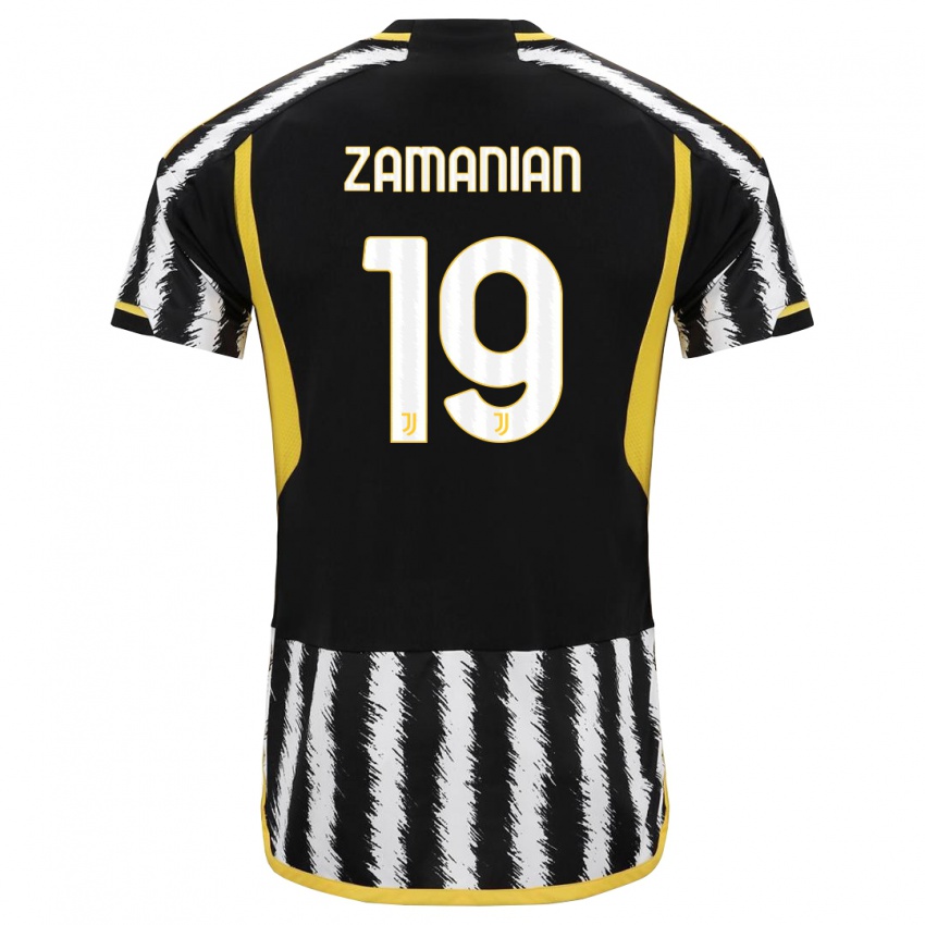 Hombre Camiseta Annahita Zamanian #19 Blanco Negro 1ª Equipación 2023/24 La Camisa Perú