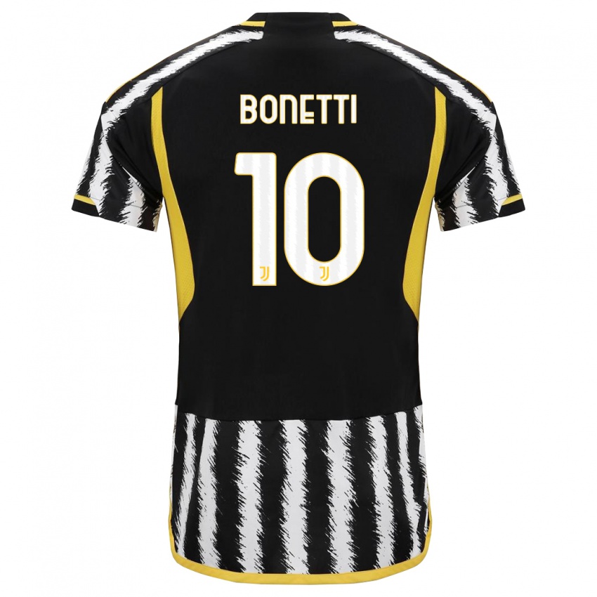 Hombre Camiseta Andrea Bonetti #10 Blanco Negro 1ª Equipación 2023/24 La Camisa Perú