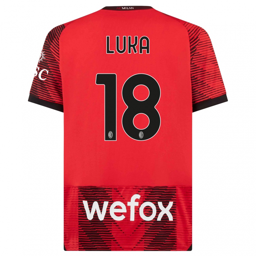 Hombre Camiseta Luka Romero #18 Negro Rojo 1ª Equipación 2023/24 La Camisa Perú
